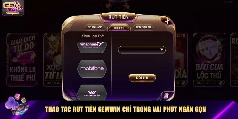 Hướng dẫn 3 bước rút tiền Gemwin nhanh