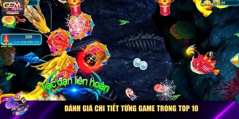 Đánh giá chi tiết từng game trong top 10 game bắn cá đổi thưởng
